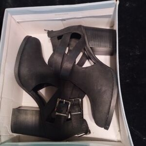 Soda black cut out booties